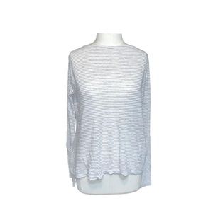 BCBG Girls Semi Sheer Top - 100% Linen - Stripe Top - Size Medium